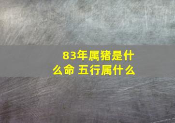 83年属猪是什么命 五行属什么